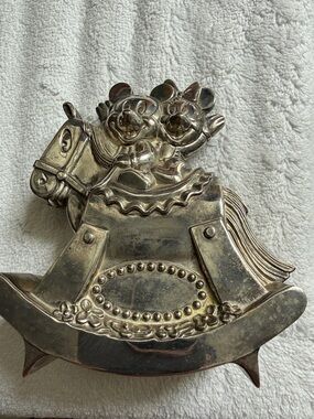 Collectible Disney Metal Rocking Horse Piggy Bank with Mickey & Minnie 1993